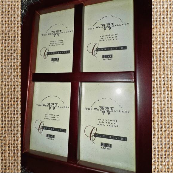 The Weston Gallery 4-Opening Wood Picture Frame – Cherry Finish with Metal Roses - Picture 7 of 8